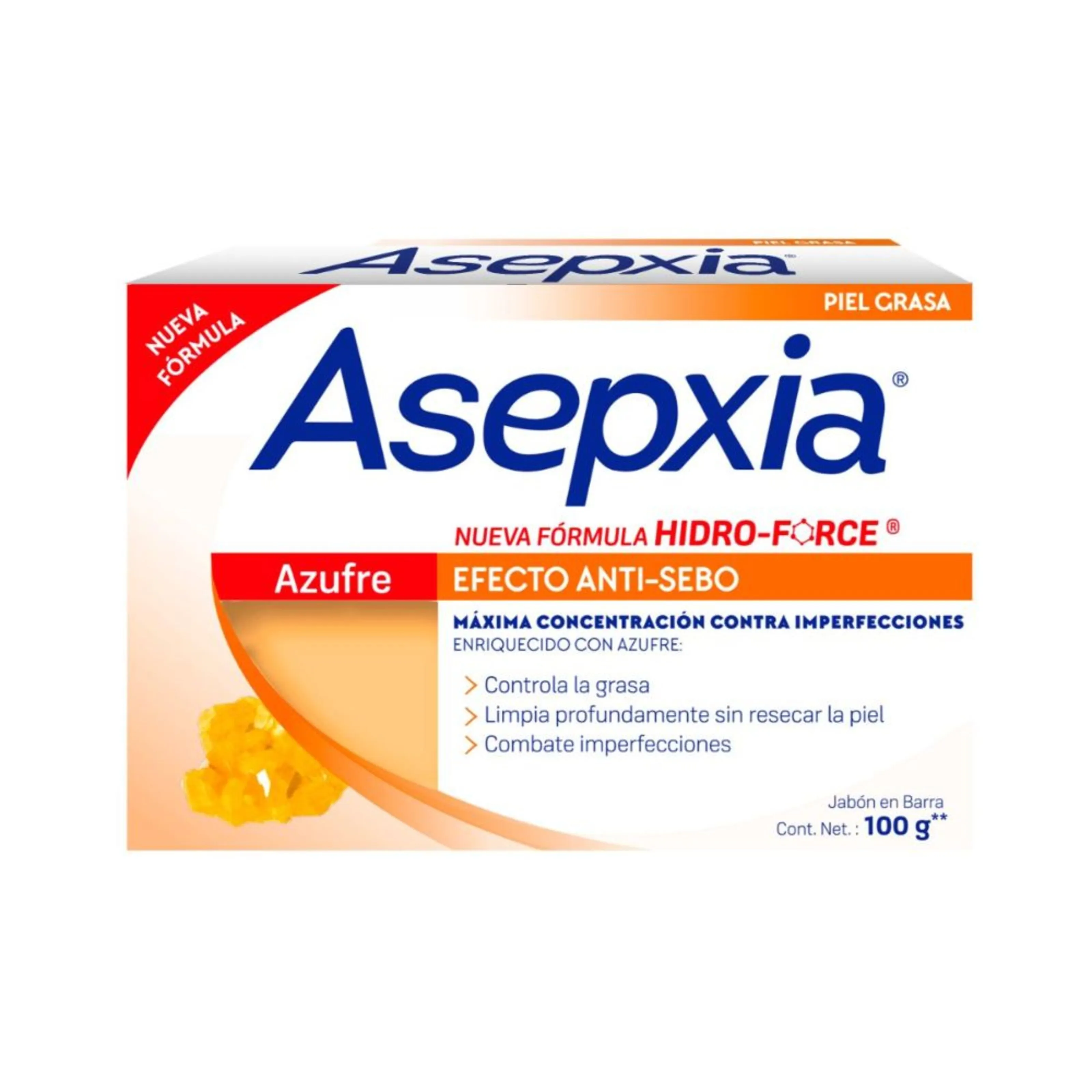Jabón Asepxia Azufre Limpieza Total 100 g