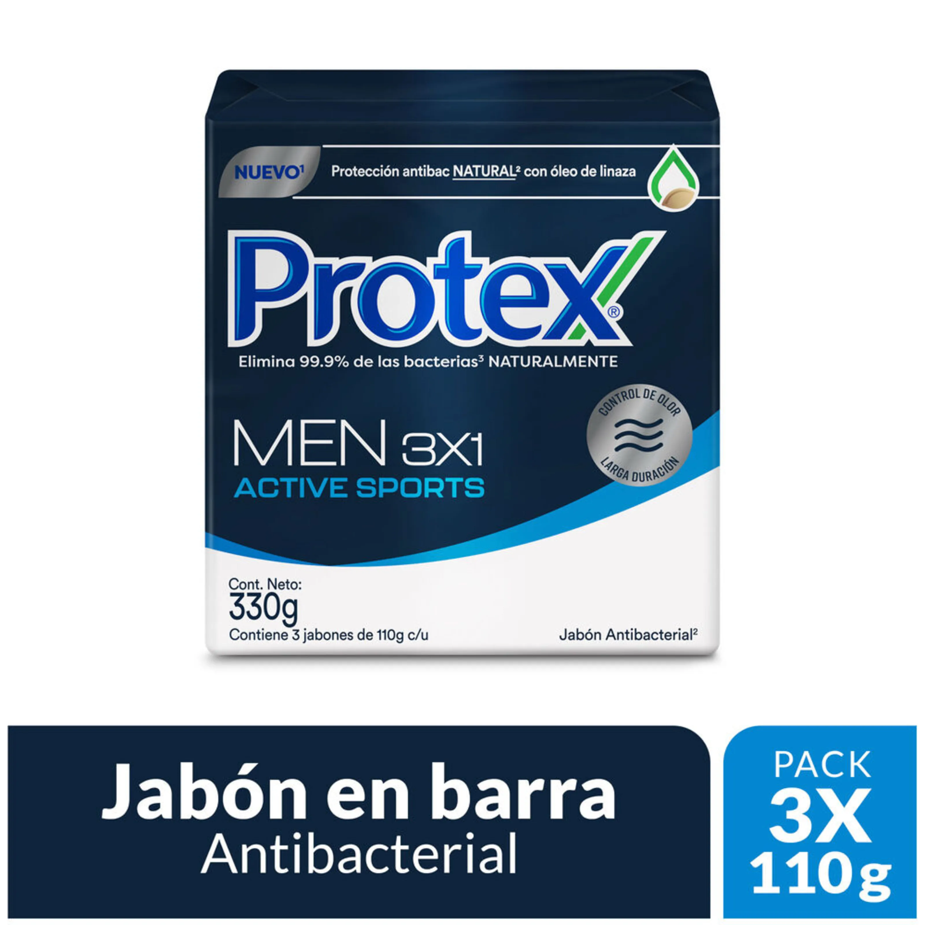 Protex Jabón For Men Tripa 3 Barras 110 g