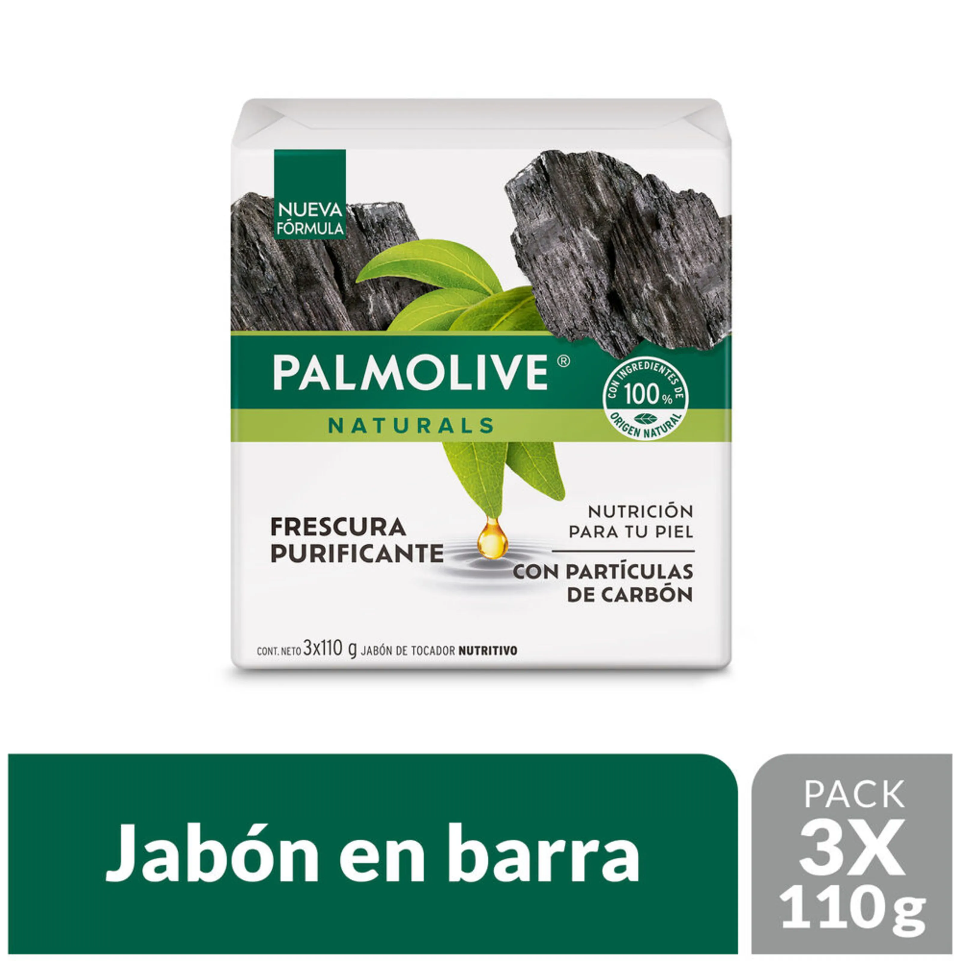 Palmolive Jabón Carbón Tripa 3 Und 110 g