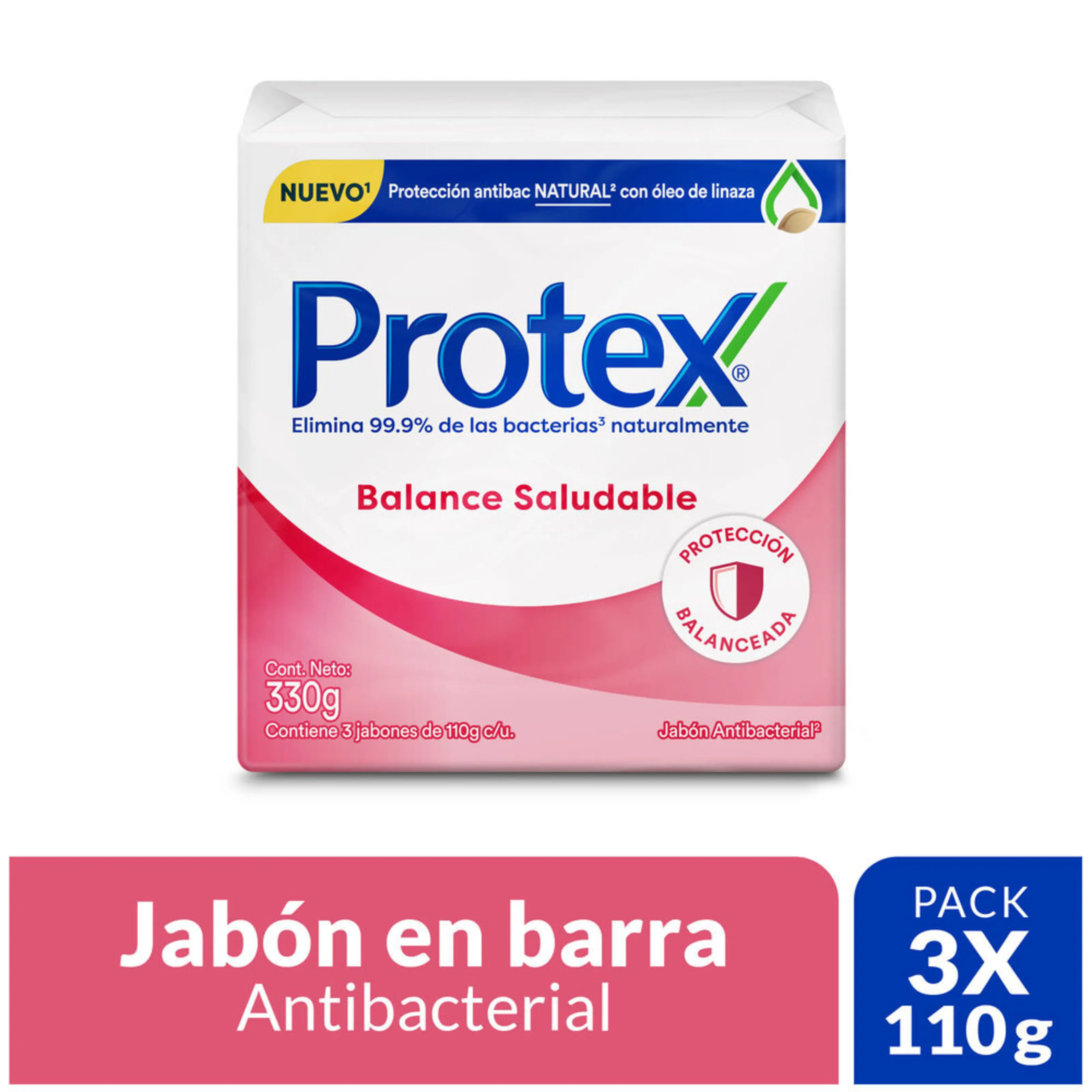 Protex Jabón Balance Saludable Barra 110 g Tripa 3 Und