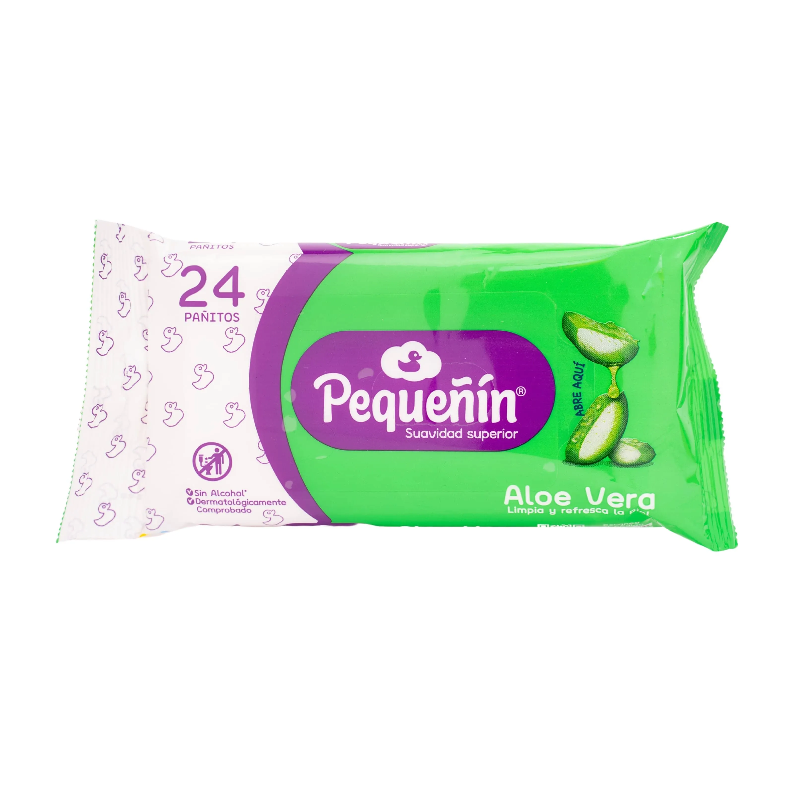 Pañitos Humedos Pequenin Aloe Vera Paquete 24 Unidades