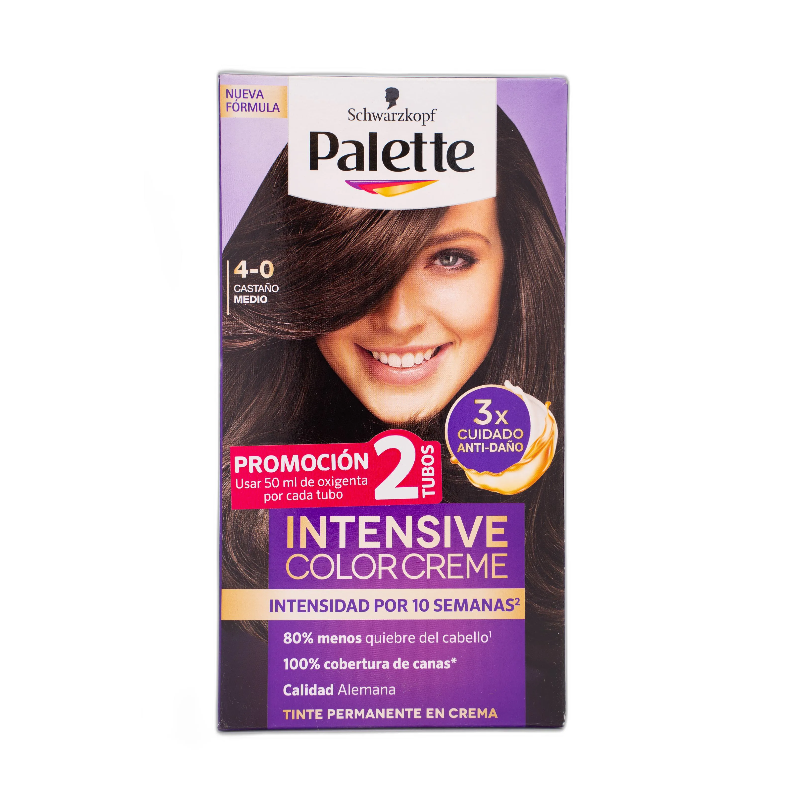 Tinte Palette Intensive Cc Castano Medio Doble Tubo 4-0