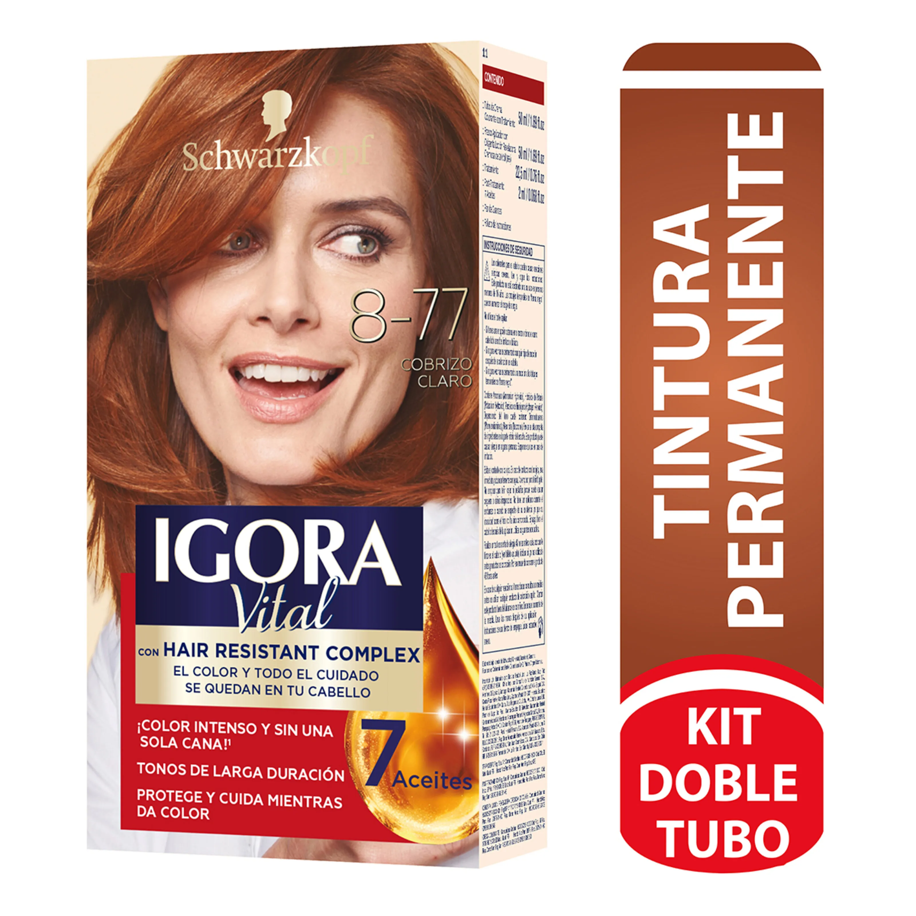 Tinte Igora Vital Cobrizo Claro Estuche 8.77 + Tubo
