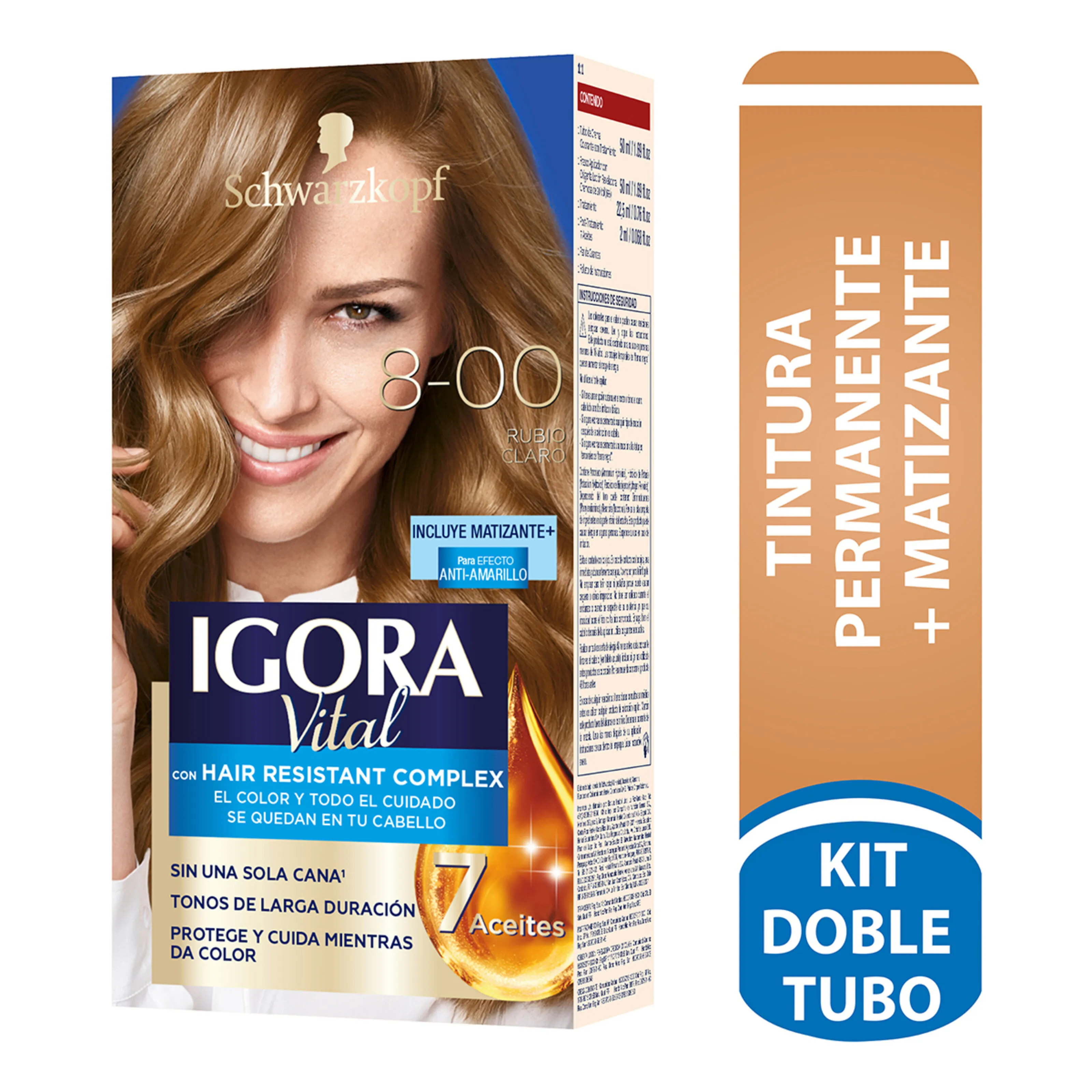 Tinte Igora Vital Rubio Claro+Tubo Estuche 8-00