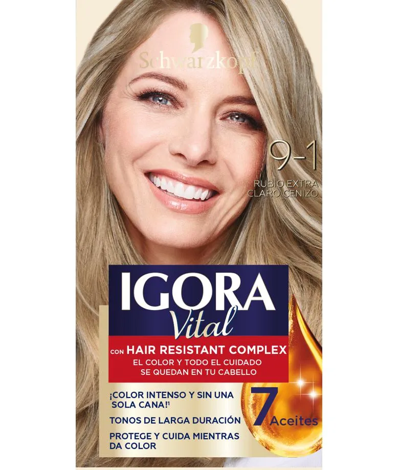 Tinte Igora Vital Rubio Extra Claro Cenizo Tubo 9.1