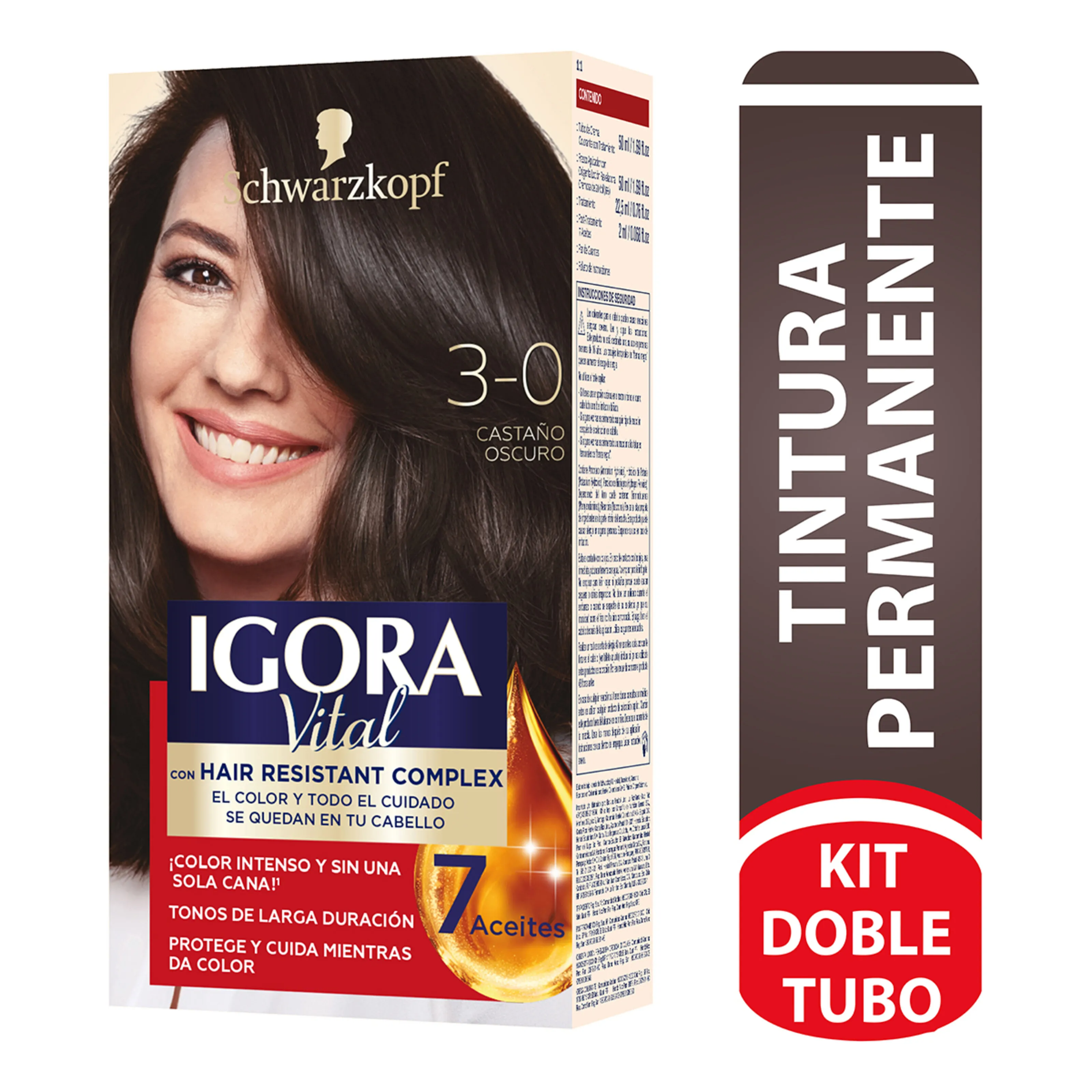 Tinte Igora Vital Castano Oscuro+Tubo Estuche 3-0