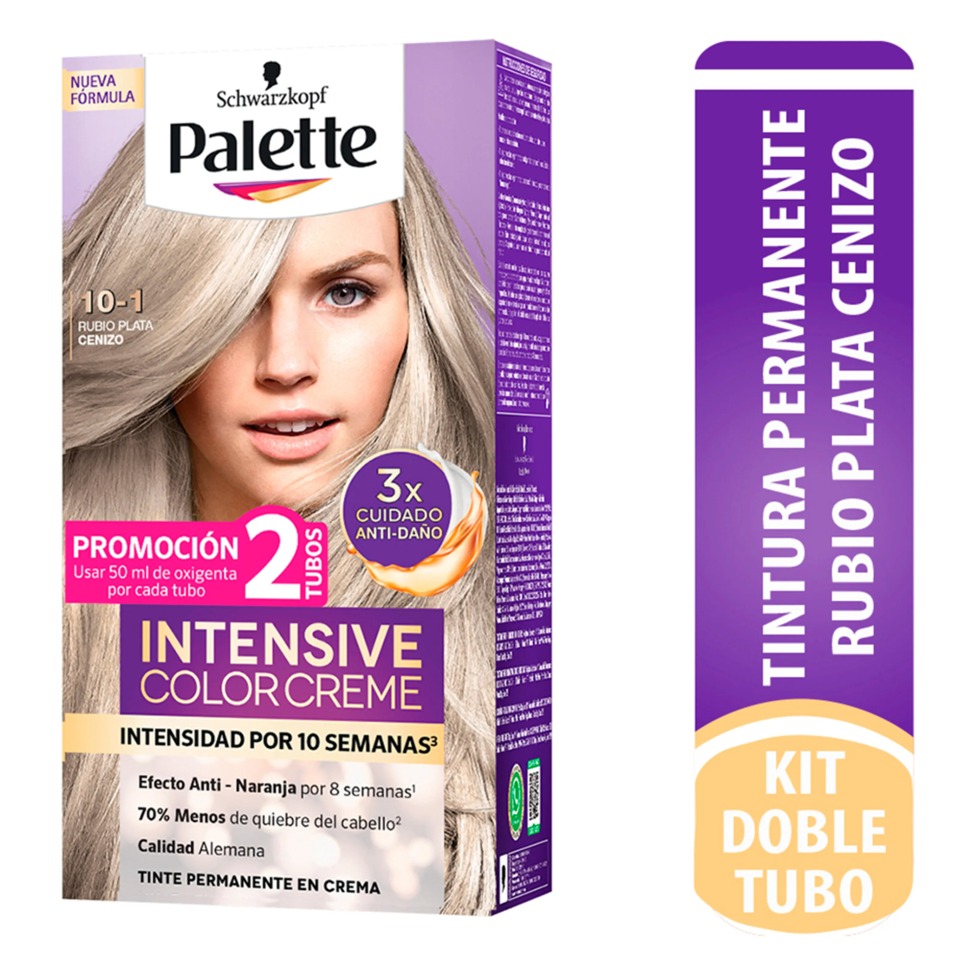 Tinte Palette Intensive Cc Rubio Plata Cenizo Dobletubo 10-1