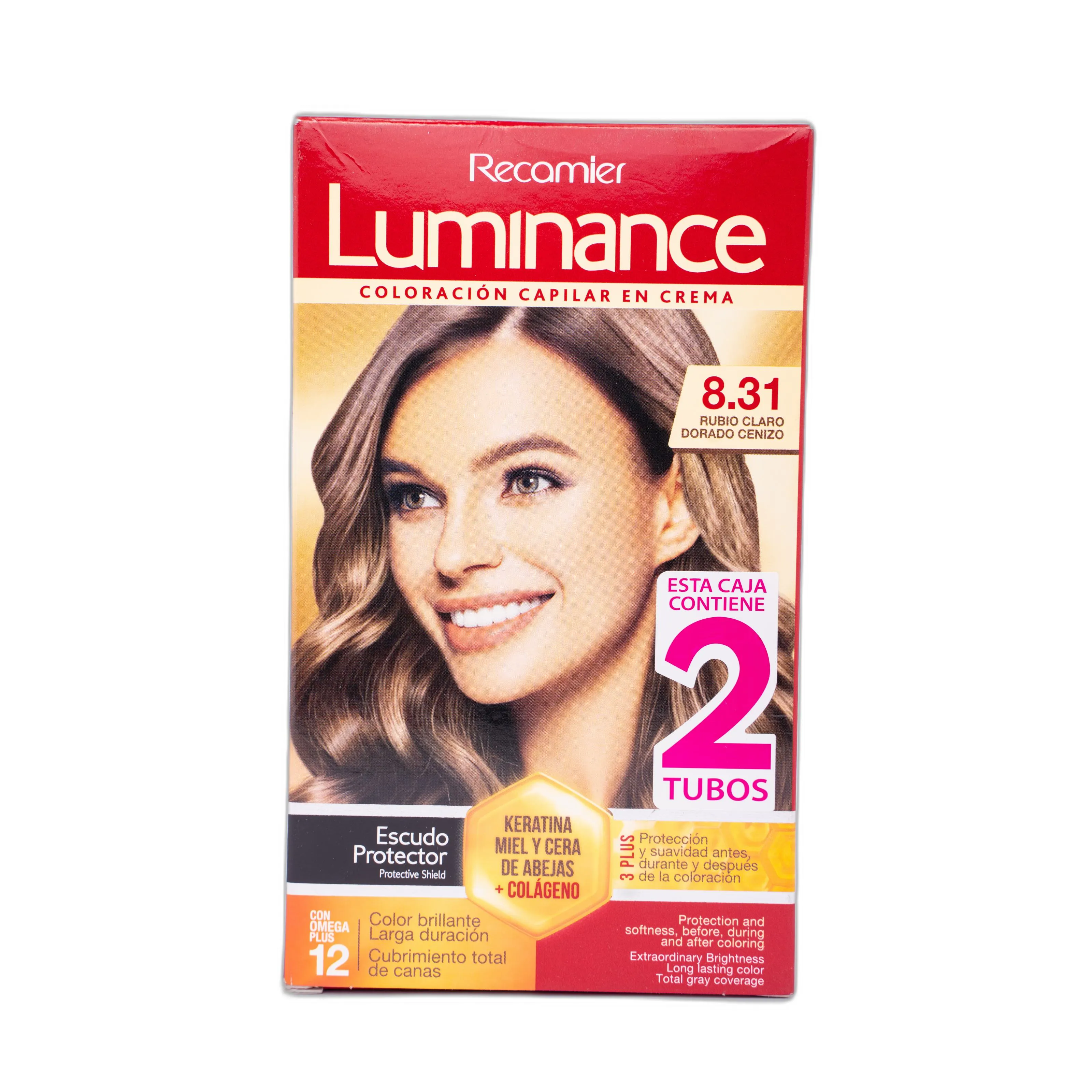 Tinte Luminance Rubio Claro Cenizo Dorado Tubo Estuche 831