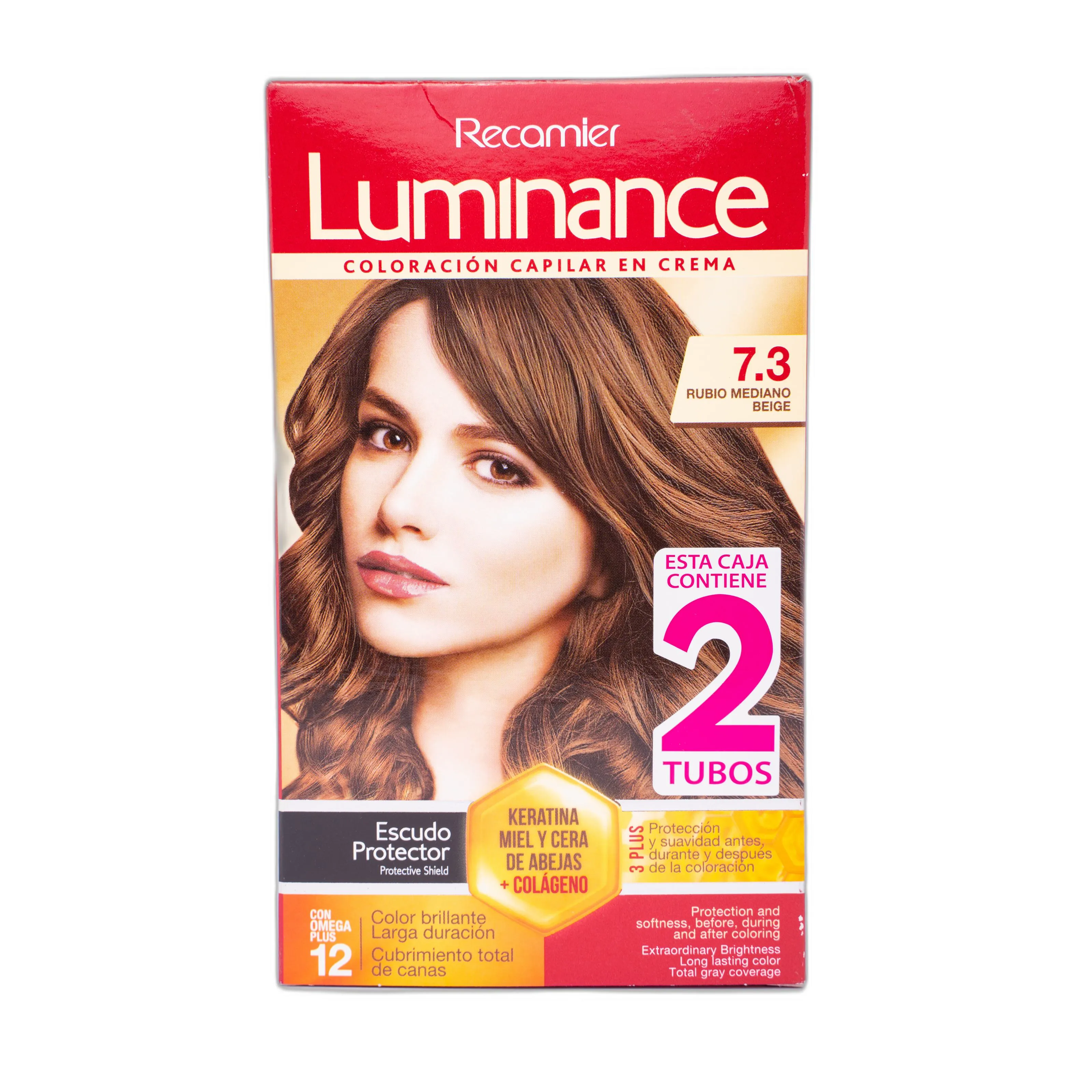 Tinte Luminance Rubio Medio Beige Dorado Tubo Estuche 73