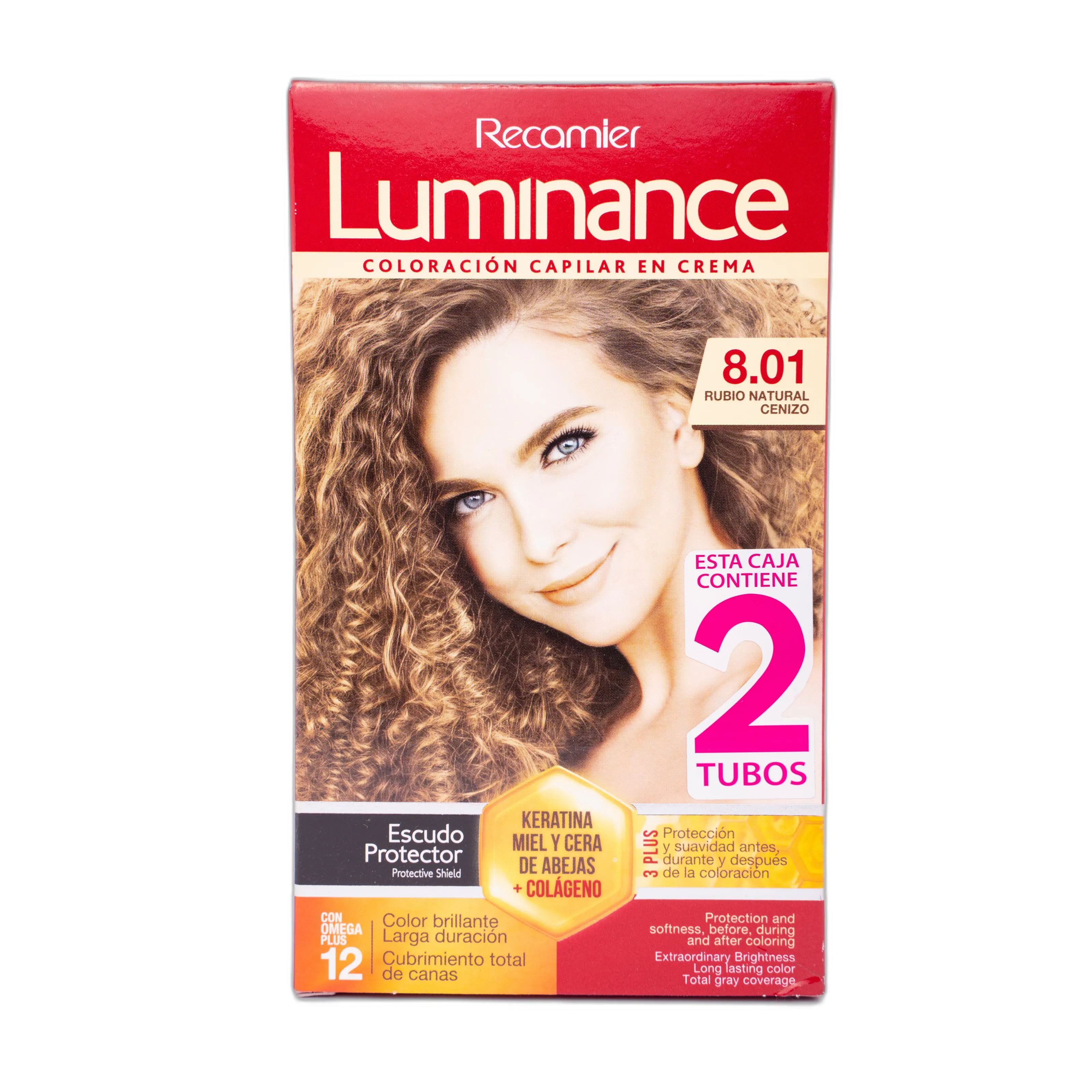 Tinte Luminance Rubio Cenizo Doble Tubo Estuche 801