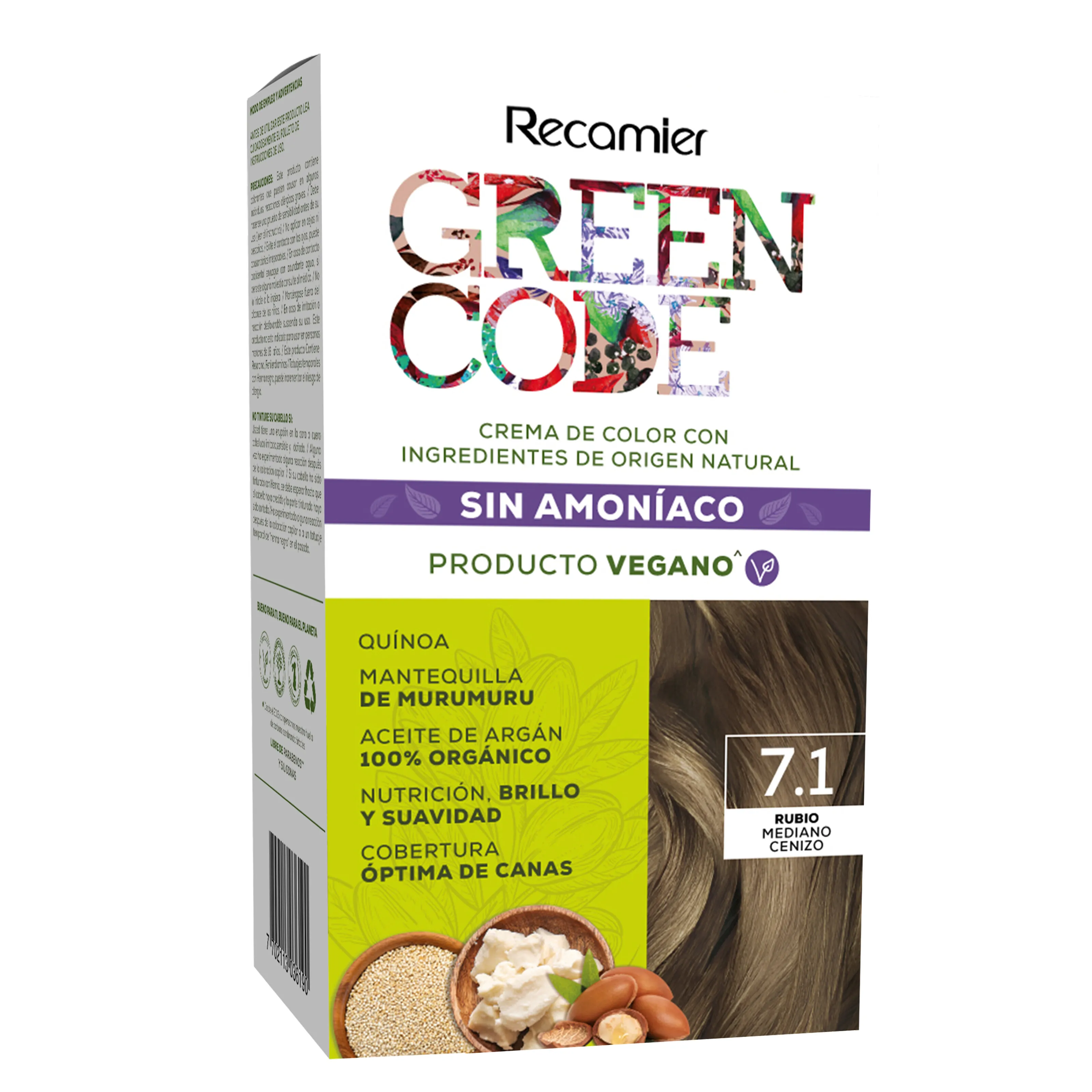 Tinte Green Code Rubio Medio Cenizo Estuche 71