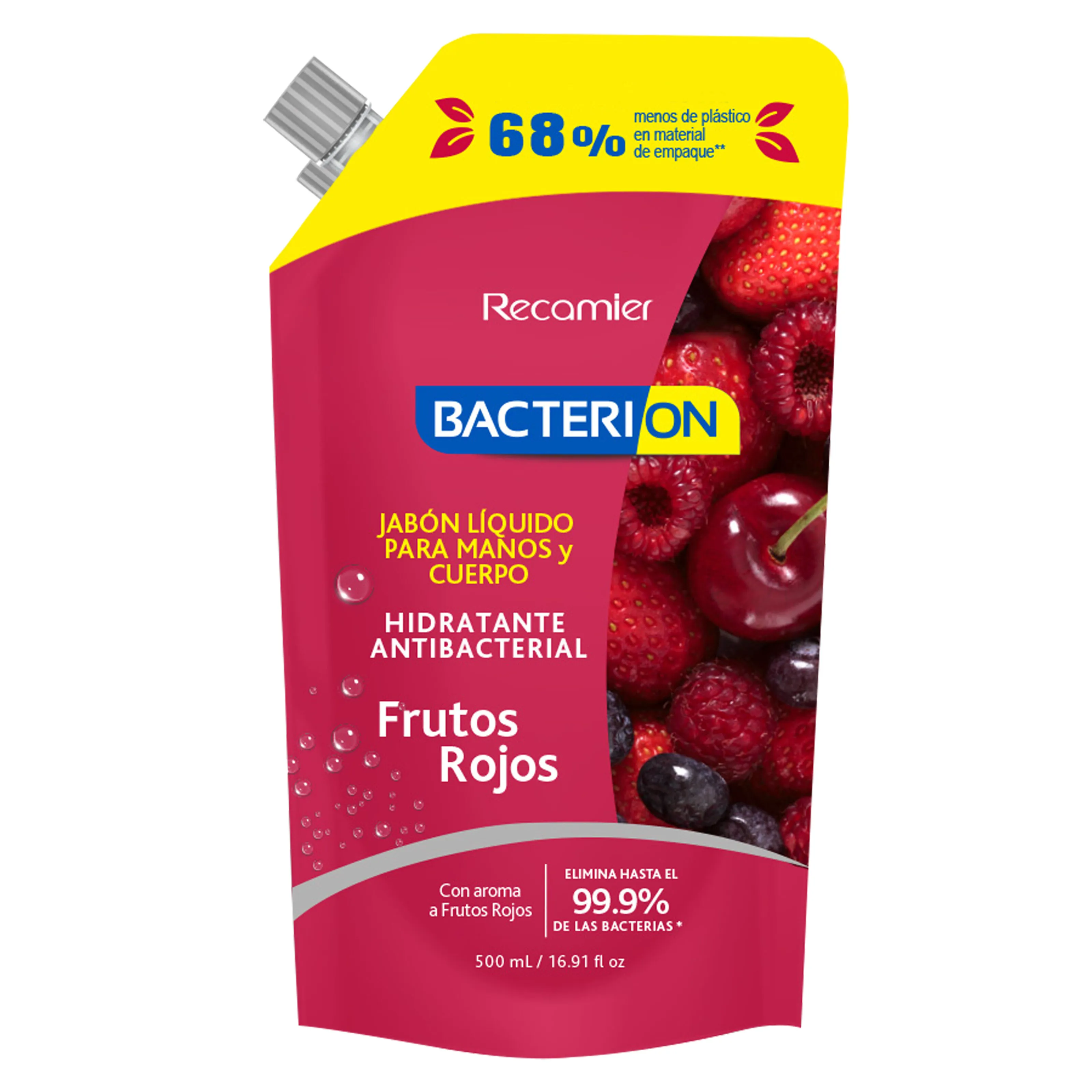 Jabón Bacterion Líquido Antibacterial Frutos Rojos Doypack 500 ml