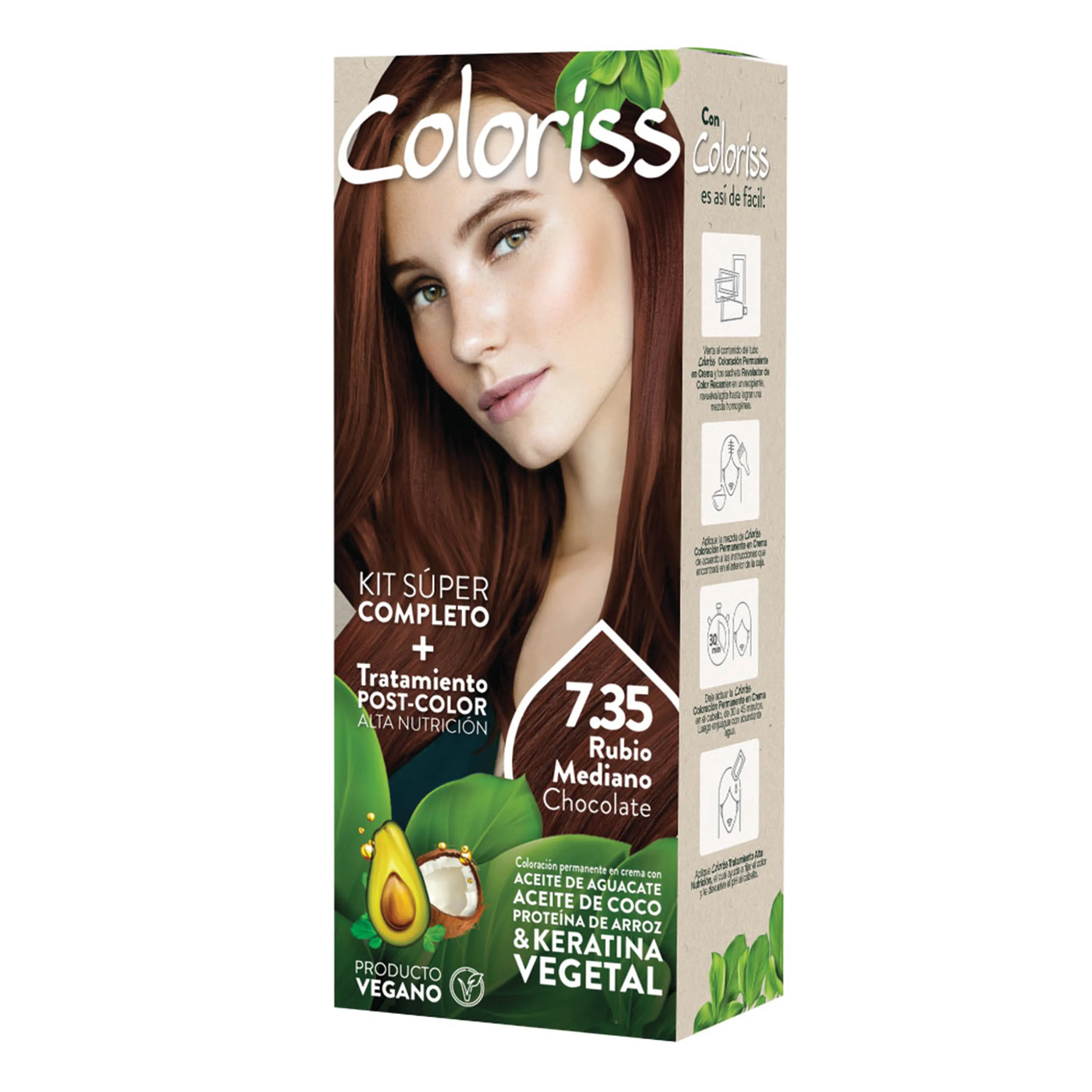 Tinte Coloriss Rubio Mediano Chocolate Kit 7.35
