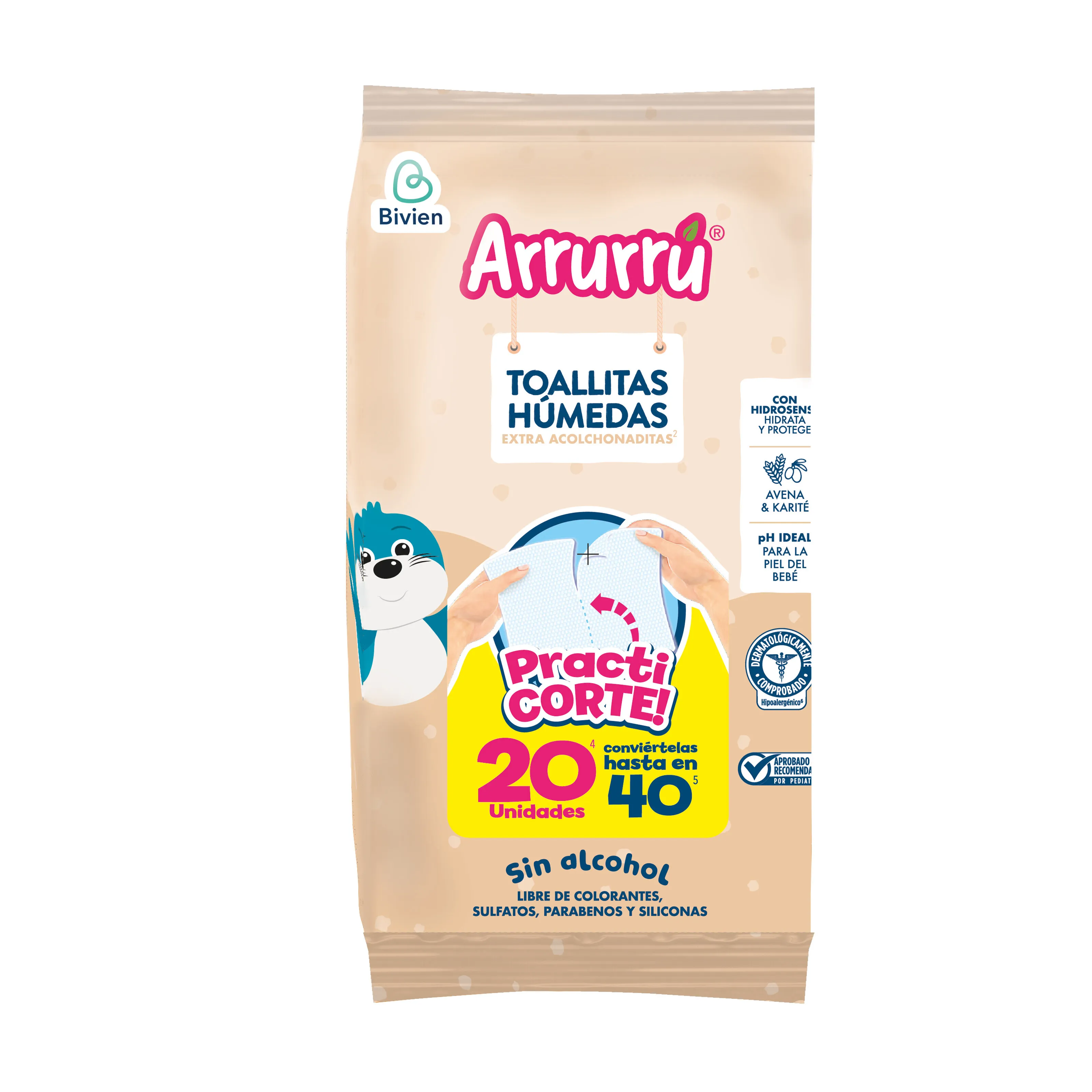 Toallas Humedas Arrurru Extra Acol Avena 20 Und