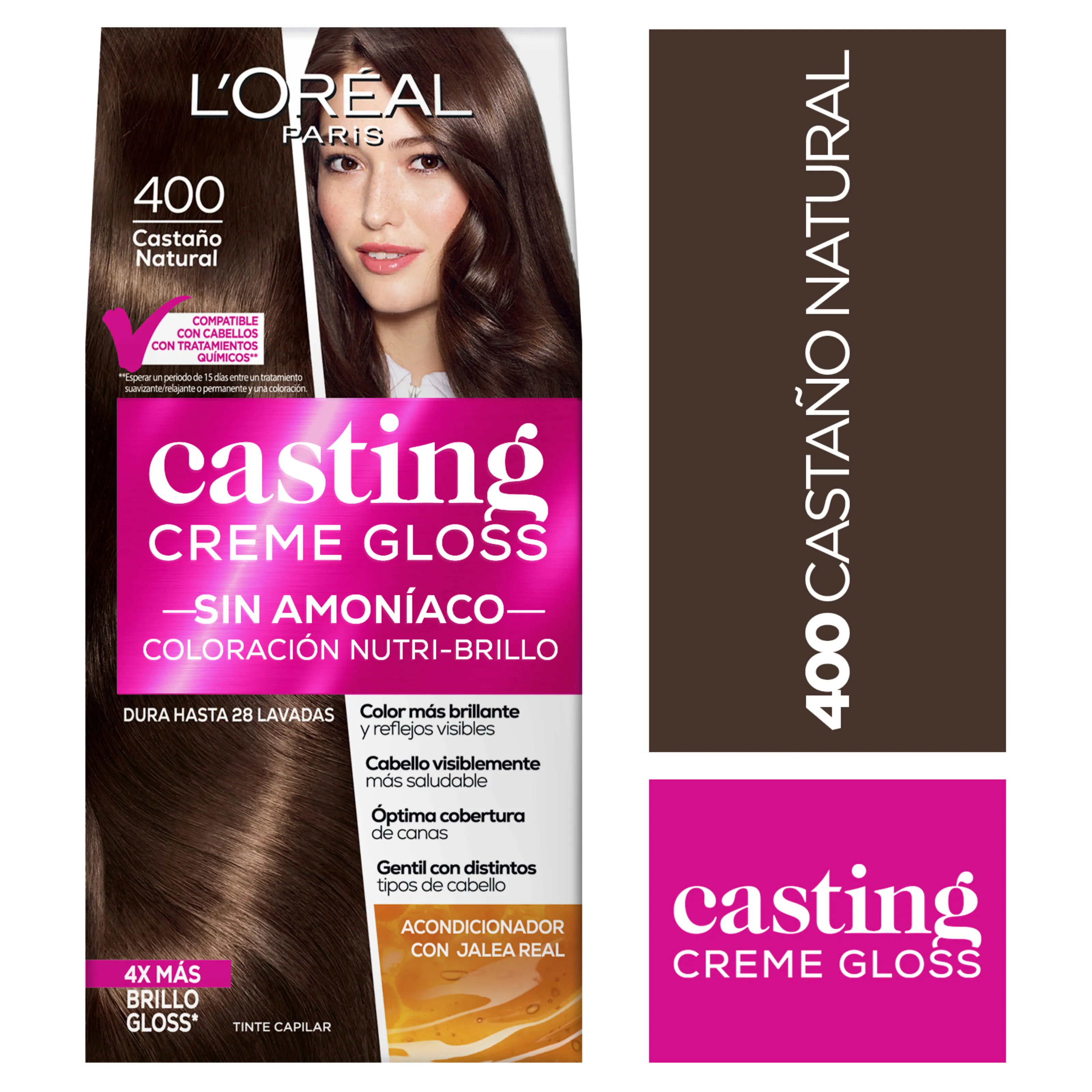 Tinte Color Casting Crem Gloss Castano Natural Estuche 400