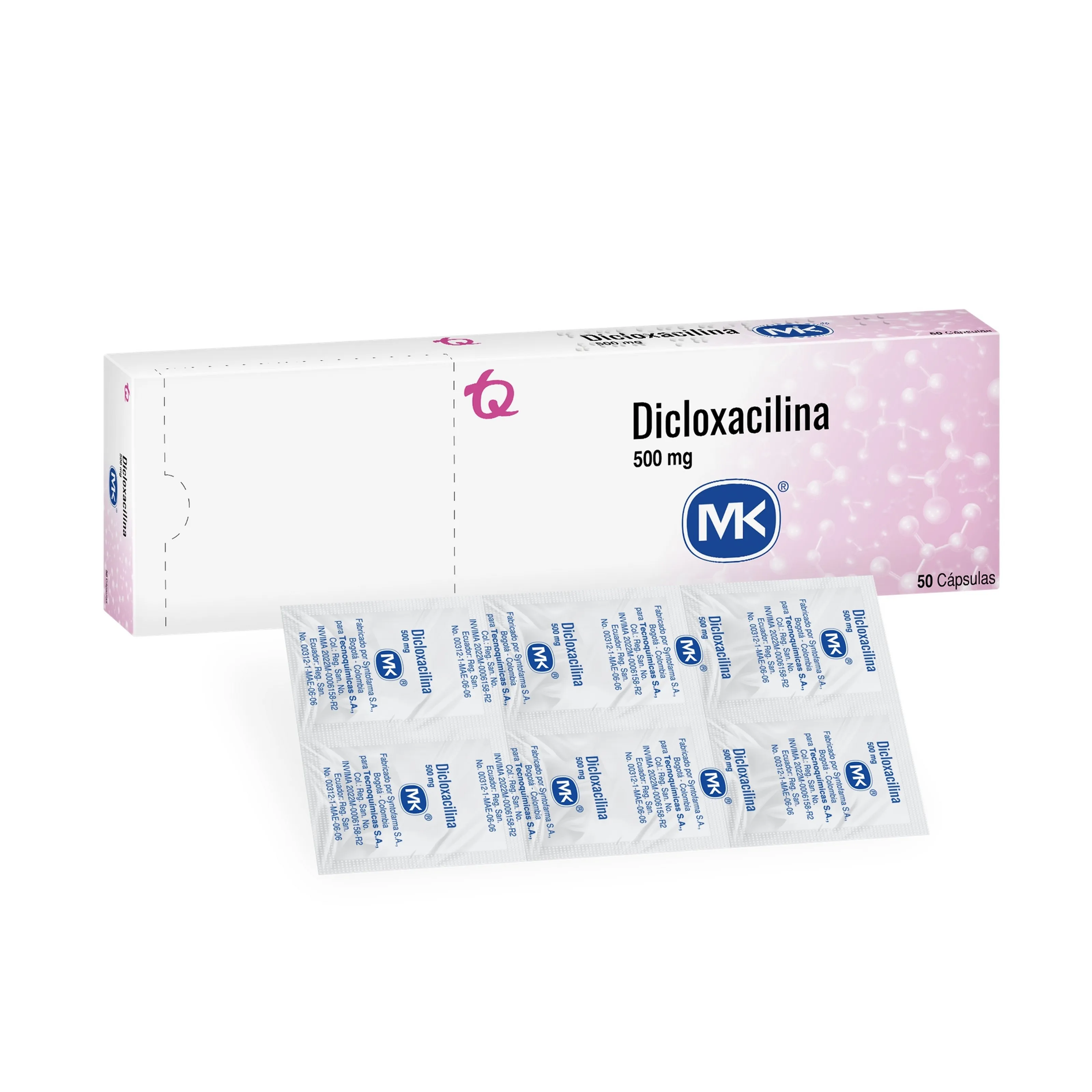 Dicloxacilina Cápsulas 500 Mg 50 Und Mk