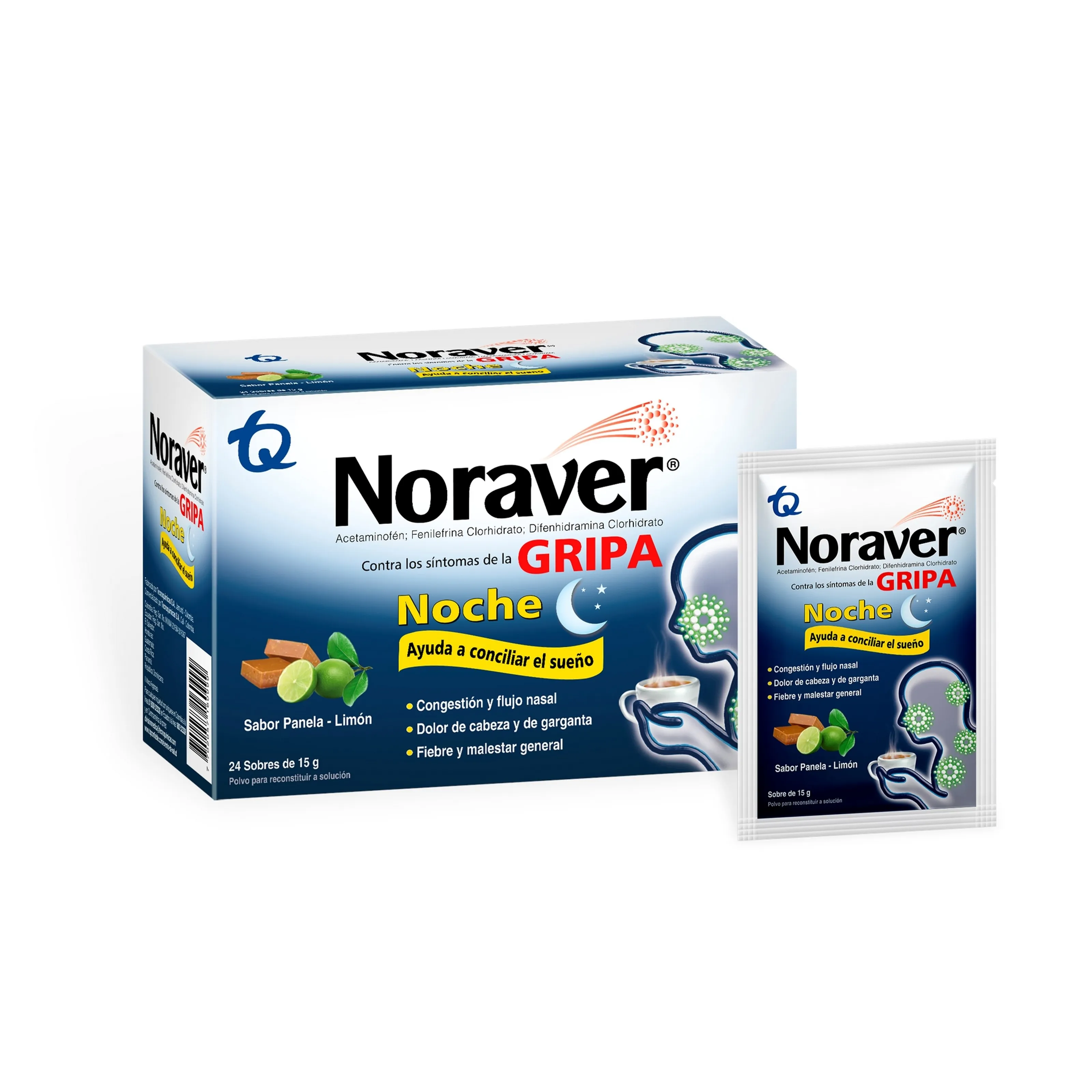Noraver Gripa Bebida Noche Caja 24 Sobres