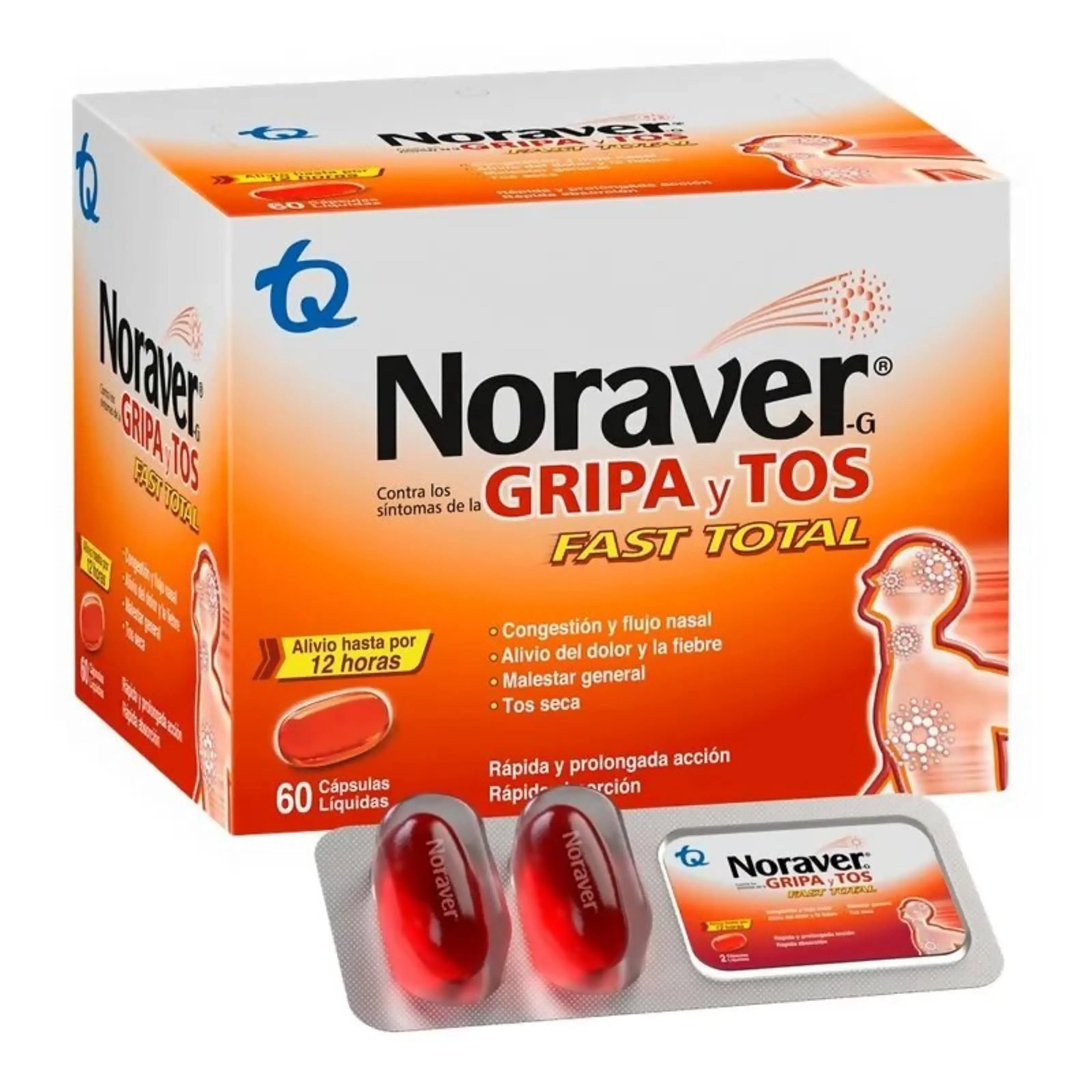 Noraver Gripa Fast Total Caja 60 Capsulas