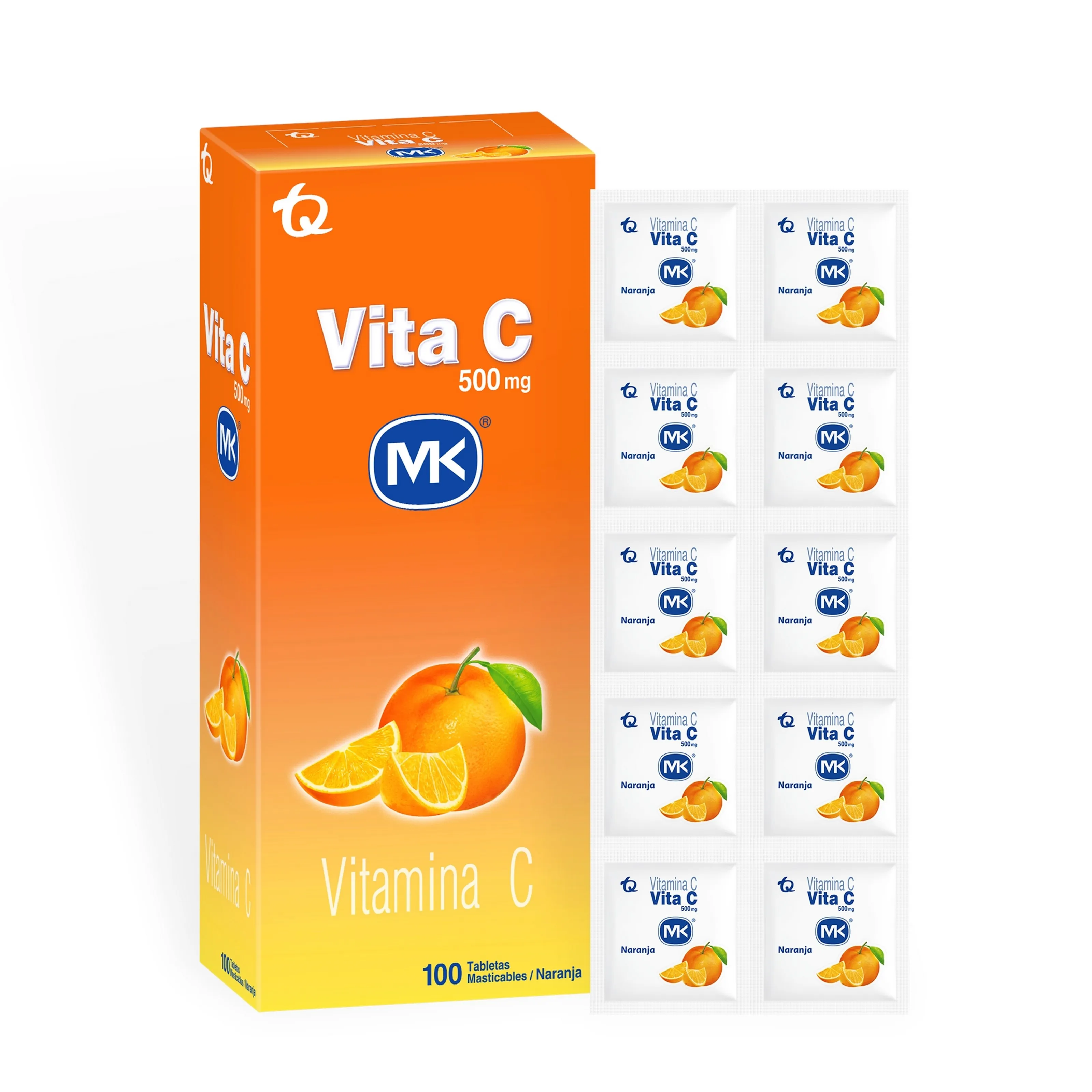 Vita C 500 Mg Naranja Caja 100 Tabletas Mastic M.K