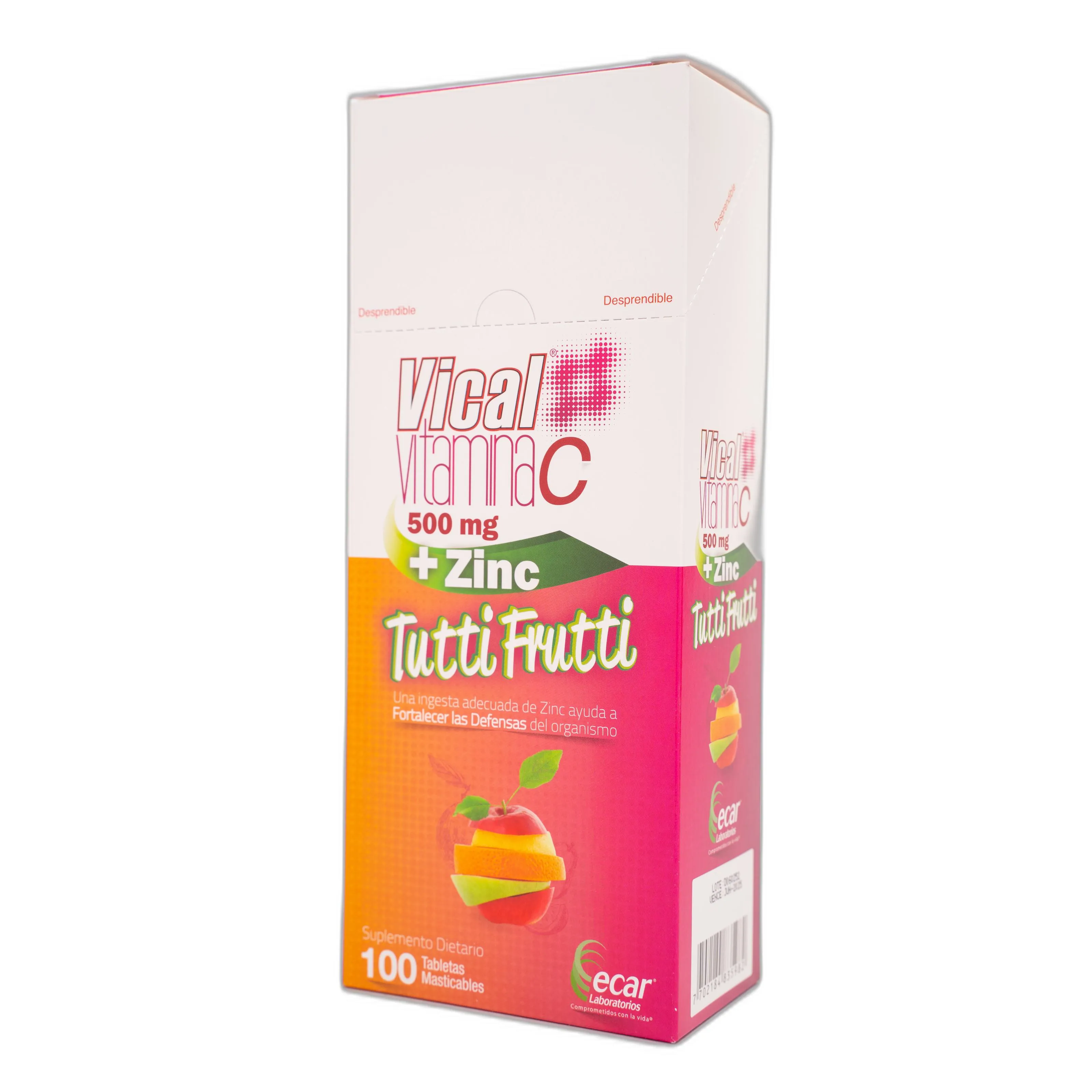 Vical Vitamina C Tut Fr+Zi 500 Caja 100 Tabletas