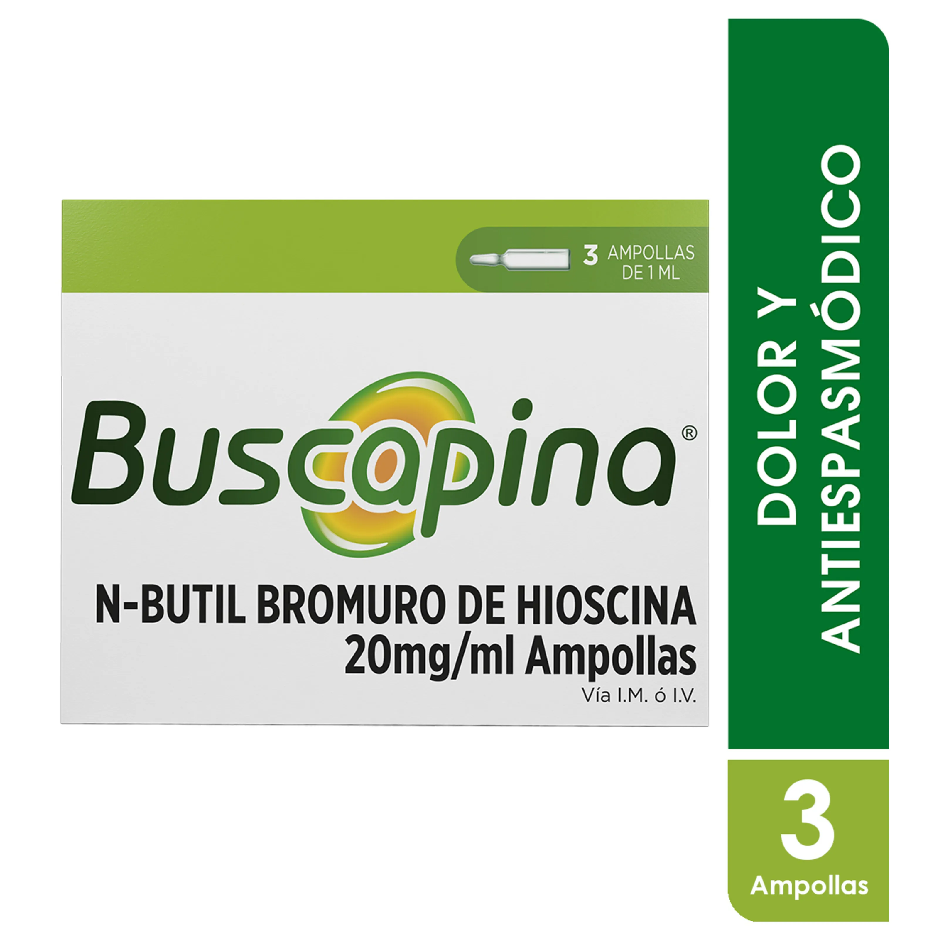 Buscapina Solución Inyectable 20 mg/ml x 3 Ampollas