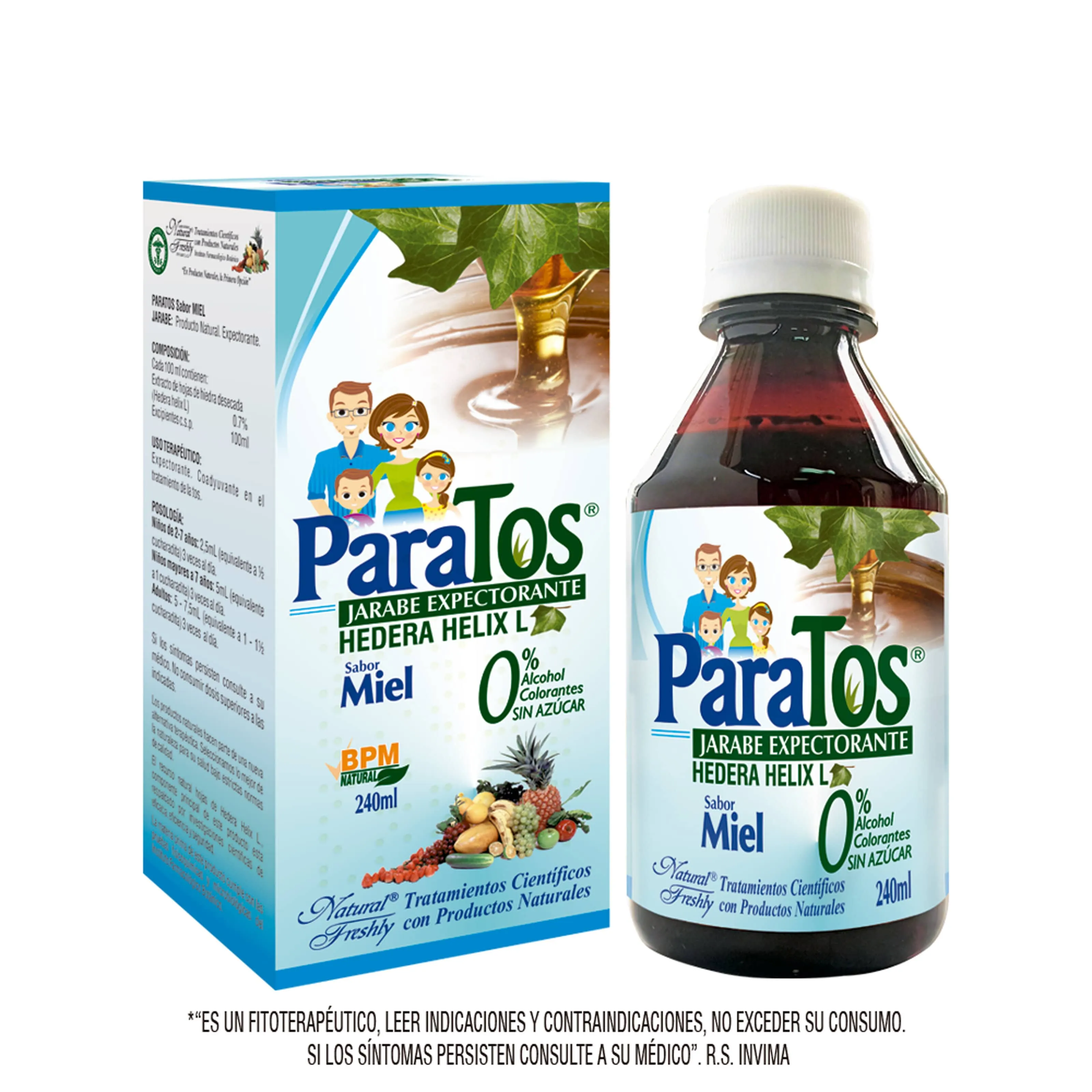 Paratos Miel Frasco 240 Ml Jarabe